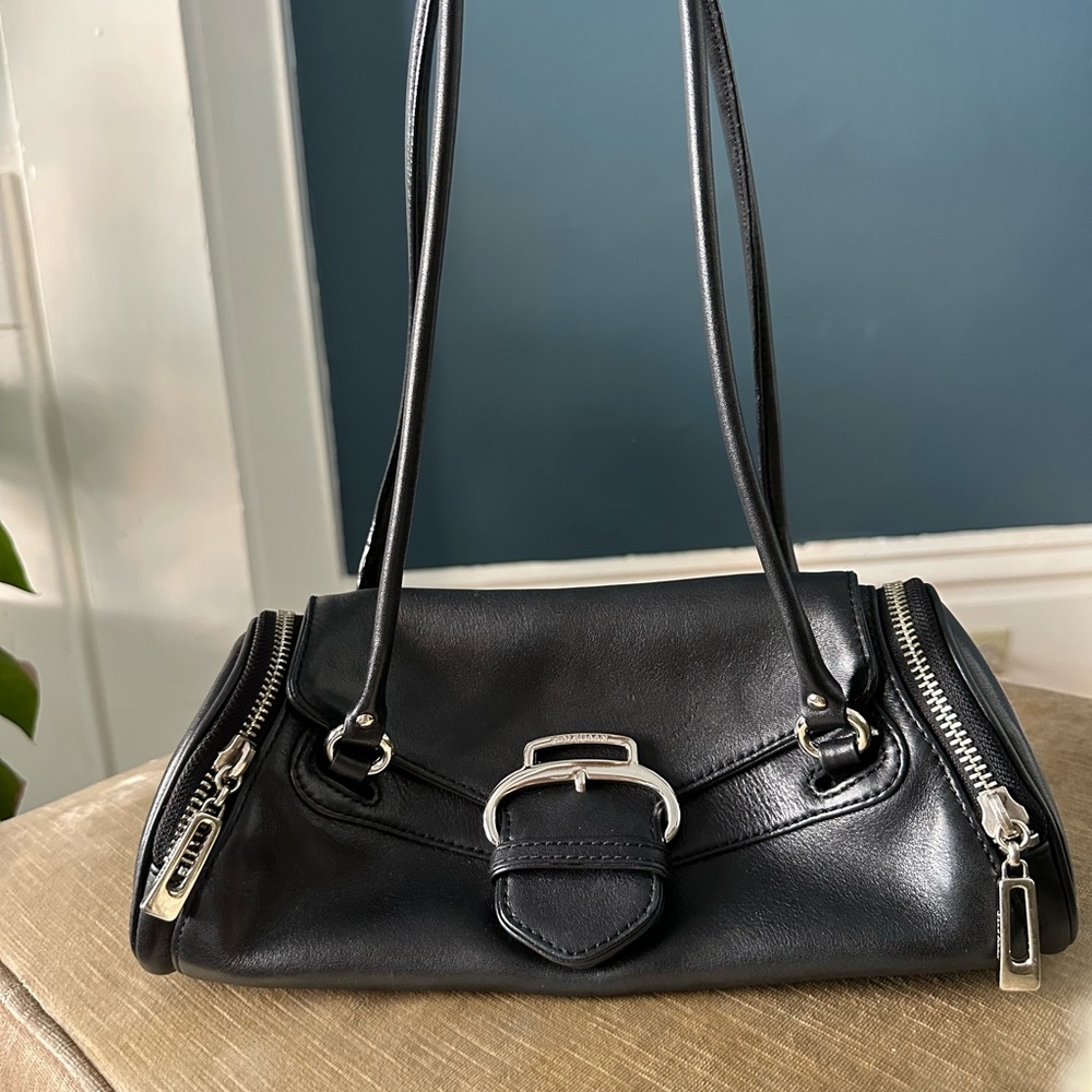 90’s Moto Black Leather Handbag
